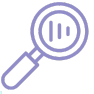 icon magnifying glass in light purple color