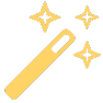 icon magic wand in yellow color