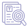 Documents are being examined with a magnifying glass