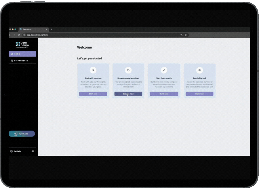 Animated create a survey in an iPad