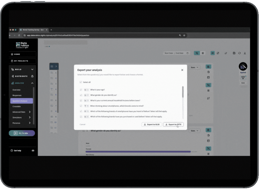Animated generate report in an iPad