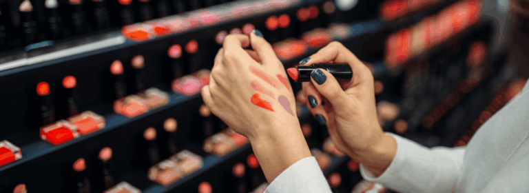 Testing makeup on hand